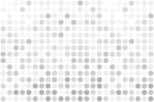 Abstract gray mosaic - vector circles on white background. Pixel style. Digital. cell. Geometry template. Vector illustration