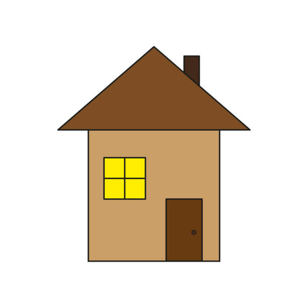 Print Cartoon home icon. Colored house. Simple design. Building element. Architecture concept. Vector illustration. Stock image. EPS 10. sweet little models pictures stock illustrations