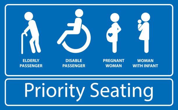 Priority seat sticker. using in public transportation, like bus, train, mass rapid transit and Priority seat sticker. using in public transportation, like bus, train, mass rapid transit and 

other. easy to modify ISA stock illustrations