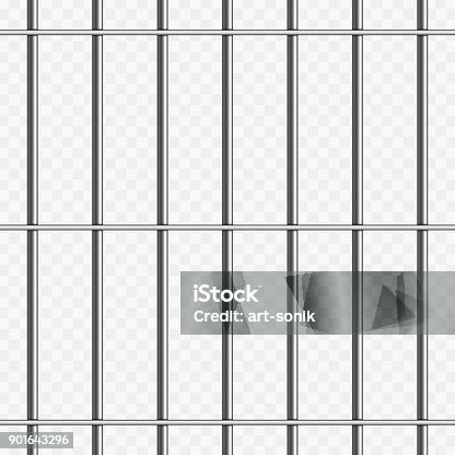 istock Prison bars on transparent. 901643296