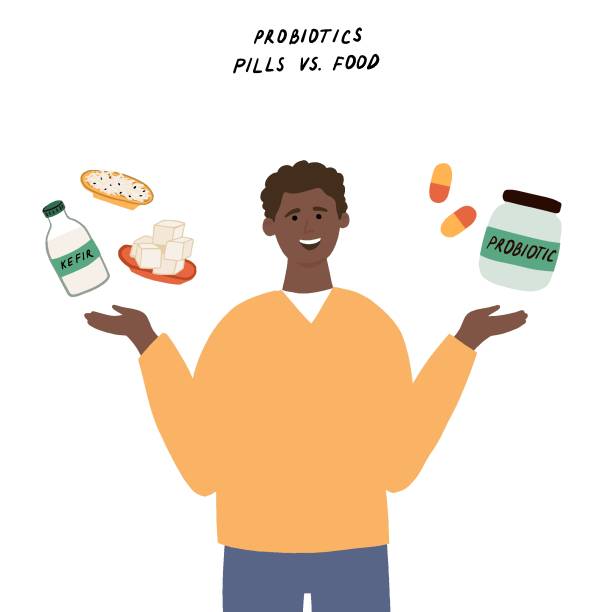 ilustrações de stock, clip art, desenhos animados e ícones de probiotics - boosting