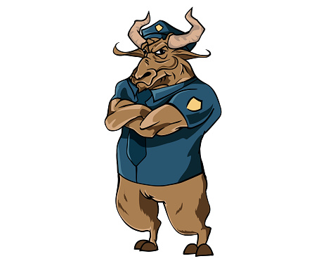 Professional Buffalo Police Officer Mascot Illustration