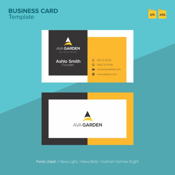 illustrazioni stock, clip art, cartoni animati e icone di tendenza di modello di progettazione di biglietti da visita professionali - business card