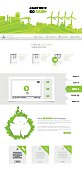 Professional Green Eco One Page Website Design Vector