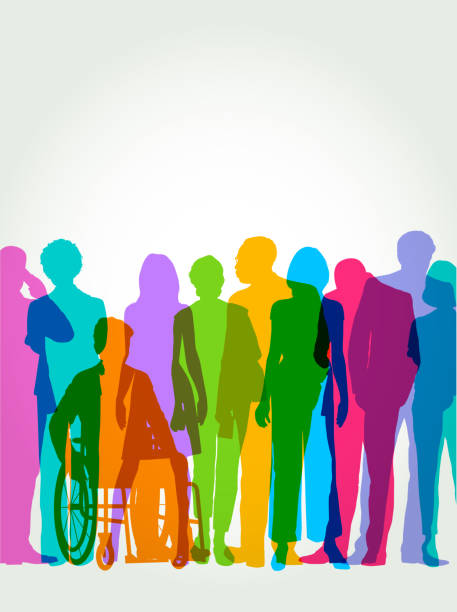 Professional or Business people Colourful overlapping silhouettes of Professional or Business people. finance silhouettes stock illustrations