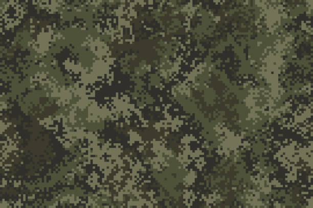 stockillustraties, clipart, cartoons en iconen met professionele naadloze pixel zomer camouflage voor uw productie of ontwerp - army