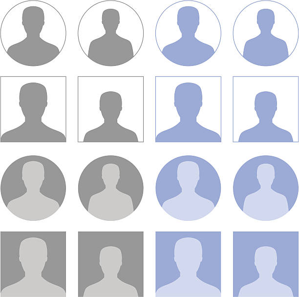Profile icons Set of round and square profile icons - eps8. finance silhouettes stock illustrations