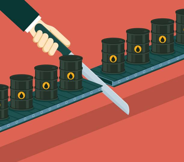 Prohibition - Crude oil Crude oil with business people oil market  stock illustrations