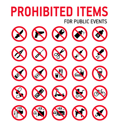 Prohibition signs vector set on white