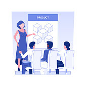 Project closure isolated concept vector illustration. Woman presenting new business project, IT company, management and development, working workflow, product release vector concept.