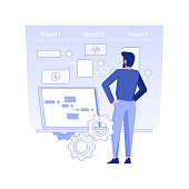 Project initiation and planning isolated concept vector illustration. Project manager planning new business strategy, IT company, management and development, monitoring process vector concept.