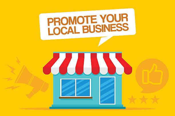 продвигать свой местный бизнес - small business stock illustrations