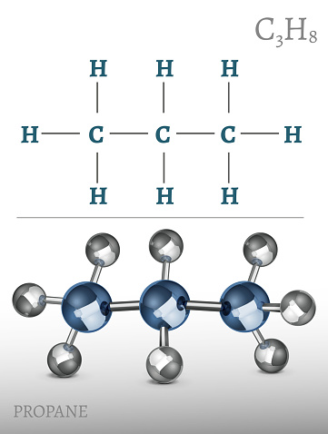 Propane Molecule Image Stock Illustration - Download Image Now - iStock