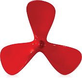 Vector brushed metal propeller with reflects.