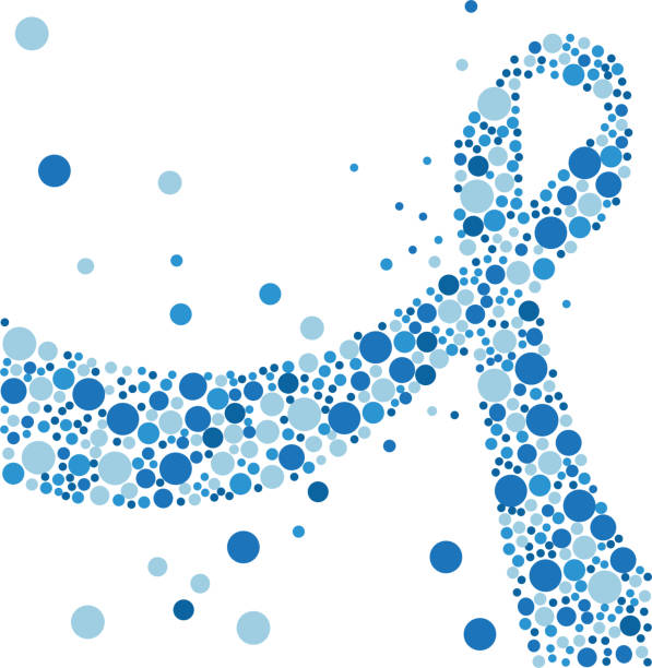 Prostate cancer awareness blue ribbon made of circles. Vector illustration. Prostate cancer awareness blue ribbon made of circles. Vector illustration. doctor patterns stock illustrations