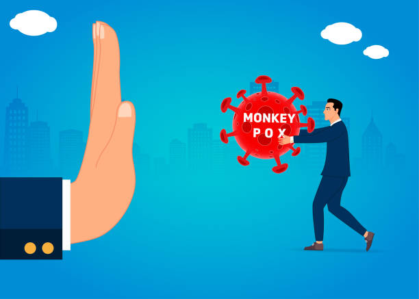 illustrazioni stock, clip art, cartoni animati e icone di tendenza di protezione du virus monkey pox - vaiolo delle scimmie