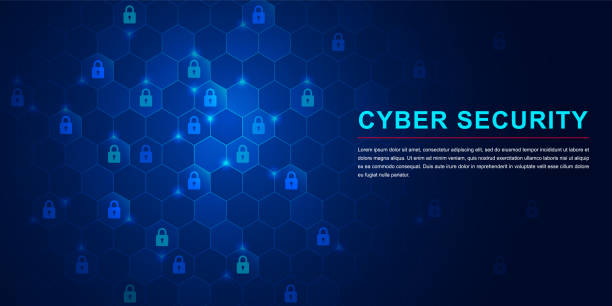 보호 네트워크 사이버 보안 컴퓨터와 안전 데이터 개념. 익명의 해커에 의한 디지털 범죄. 벡터 일러스트레이션 - cyber security stock illustrations