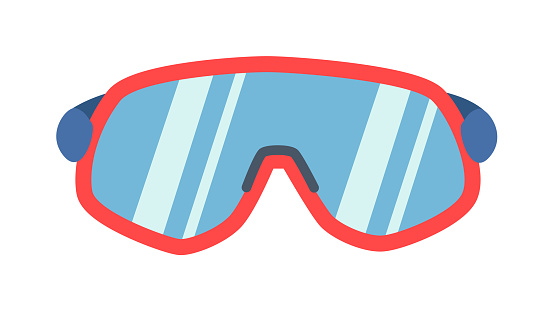 Protective goggles, ski glasses isolated on white