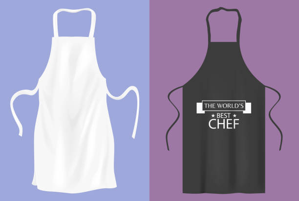 Protective kitchen apron  for cooking or baker Protective kitchen apron  for cooking or baker apron stock illustrations