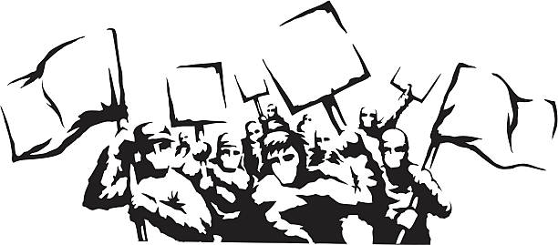 Protest Riot vector art illustration