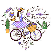 Provence associated symbols arranged in a heart shape.
