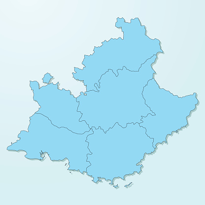 Provence-Alpes-Cote d'Azur blue map on degraded background vector