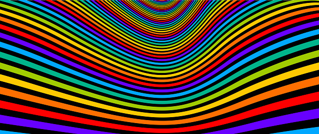 サイケデリック虹色の錯覚線ベクトル非常識なアートの背景lsd幻覚せん妄超3dの視点催眠デザインのシュールなオペアート線形曲線 3dのベクターアート素材や画像を多数ご用意 Istock