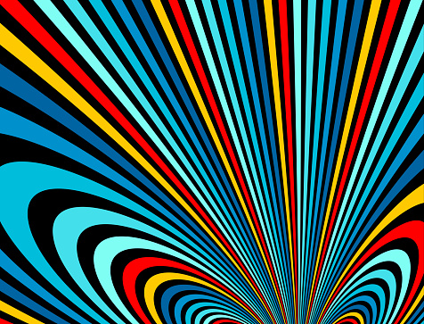 サイケデリック虹色の錯覚線ベクトル非常識なアートの背景lsd幻覚せん妄超3dの視点催眠デザインのシュールなオペアート線形曲線 3dのベクターアート素材や画像を多数ご用意 Istock