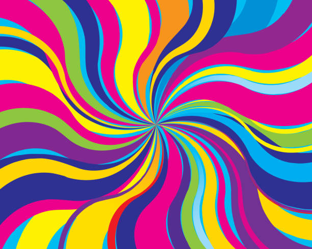 Psychedelic Twist Background Vector illustration of a colorful twisting psychedelic background. swirls stock illustrations