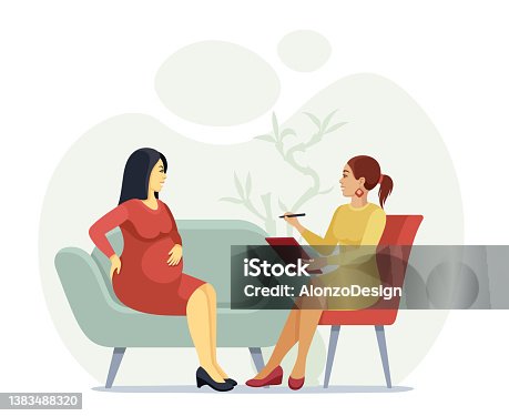 istock Psychologist counseling a pregnant woman. 1383488320