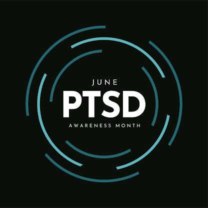 Ptsd Awareness Month card, background, June. Vector
