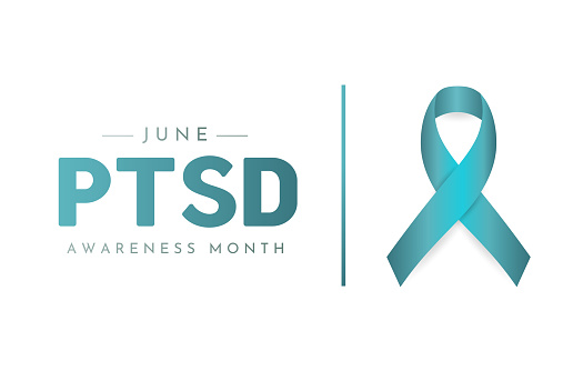 Ptsd Awareness Month card, June. Vector