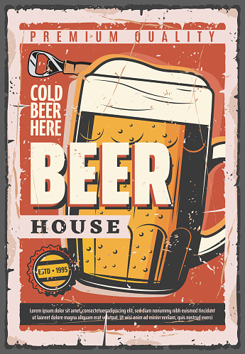 Pub or bar poster, beer tankard