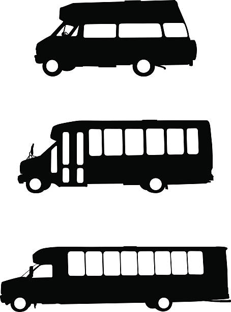 Public transportation vehicles vector art illustration