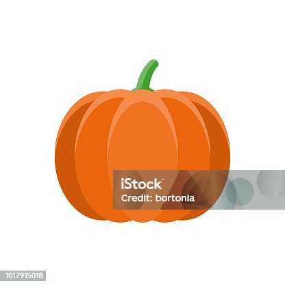 istock Pumpkin Flat Design Vegetable Icon 1017915018