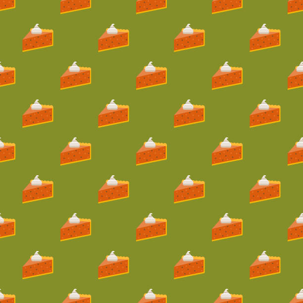 Pumpkin Pie Seamless Pattern A seamless pattern, can be tiled on all sides. File is built in the CMYK color space for optimal printing and can easily be converted to RGB. No gradients or transparencies used, the shapes have been placed into a clipping mask. thanksgiving food stock illustrations
