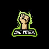 Punch e-Sport Mascot Logo Design Illustration Vector