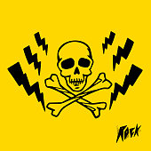 istock Punk rock set. Punks not dead words and design elements. vector illustration. 1177479337