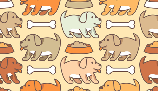 Puppies and Dogs Seamless Tileable Repeating Background Pattern