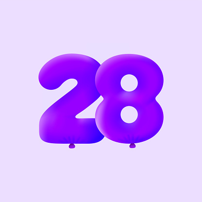 Purple 3d Number 28 Balloon Realistic 3d Helium Purple Balloons Stock Purple 3d Number 28 Balloon Realistic 3d Helium Purple Balloons Stock