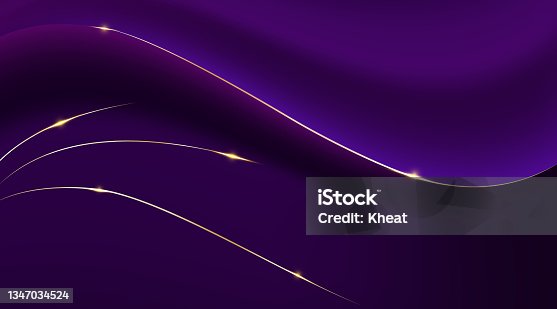 istock Purple gradient abstract curve and golden lines illustration background 1347034524