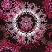 EPS 10! Vector seamless pattern circular elements in bright purple pink colors