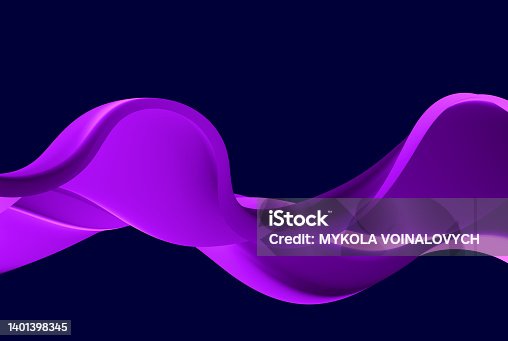 istock Purple wavy flow on an abstract background. horizontal magenta vector wave 1401398345