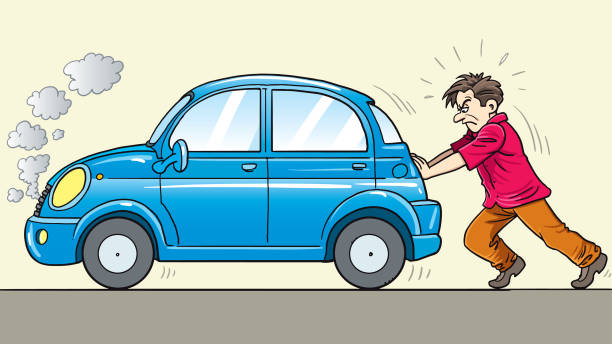 Push Car Illustrations, Royalty-Free Vector Graphics & Clip Art - iStock