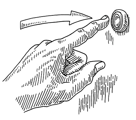 Push The Button Hand Index Finger Drawing