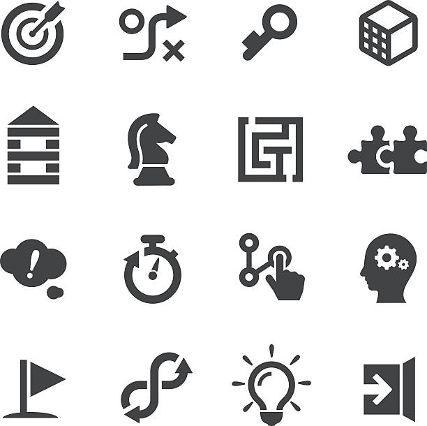 Puzzle and Solution Icons - Acme Series View All: maze icons stock illustrations