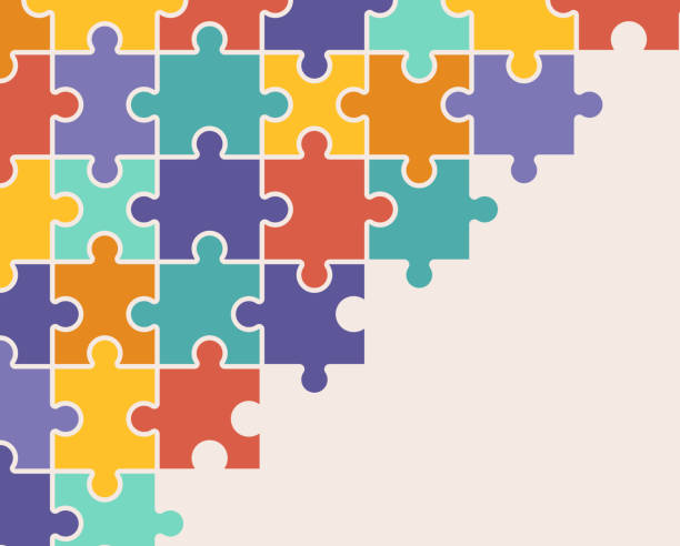 Puzzle Background Pattern Puzzle background pattern design copy space. autism stock illustrations