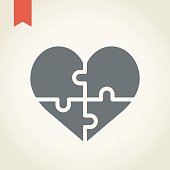 Puzzle heart icon,vector illustration.
