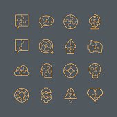 Puzzle icons,vector illustration.