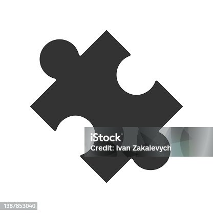 istock Puzzle part icon.  Part jigsaw symbol.  Badge puzzl vector. 1387853040